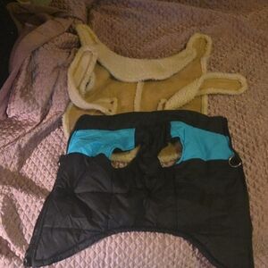 Reversible Tan and Blue Dog Vest